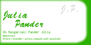 julia pander business card